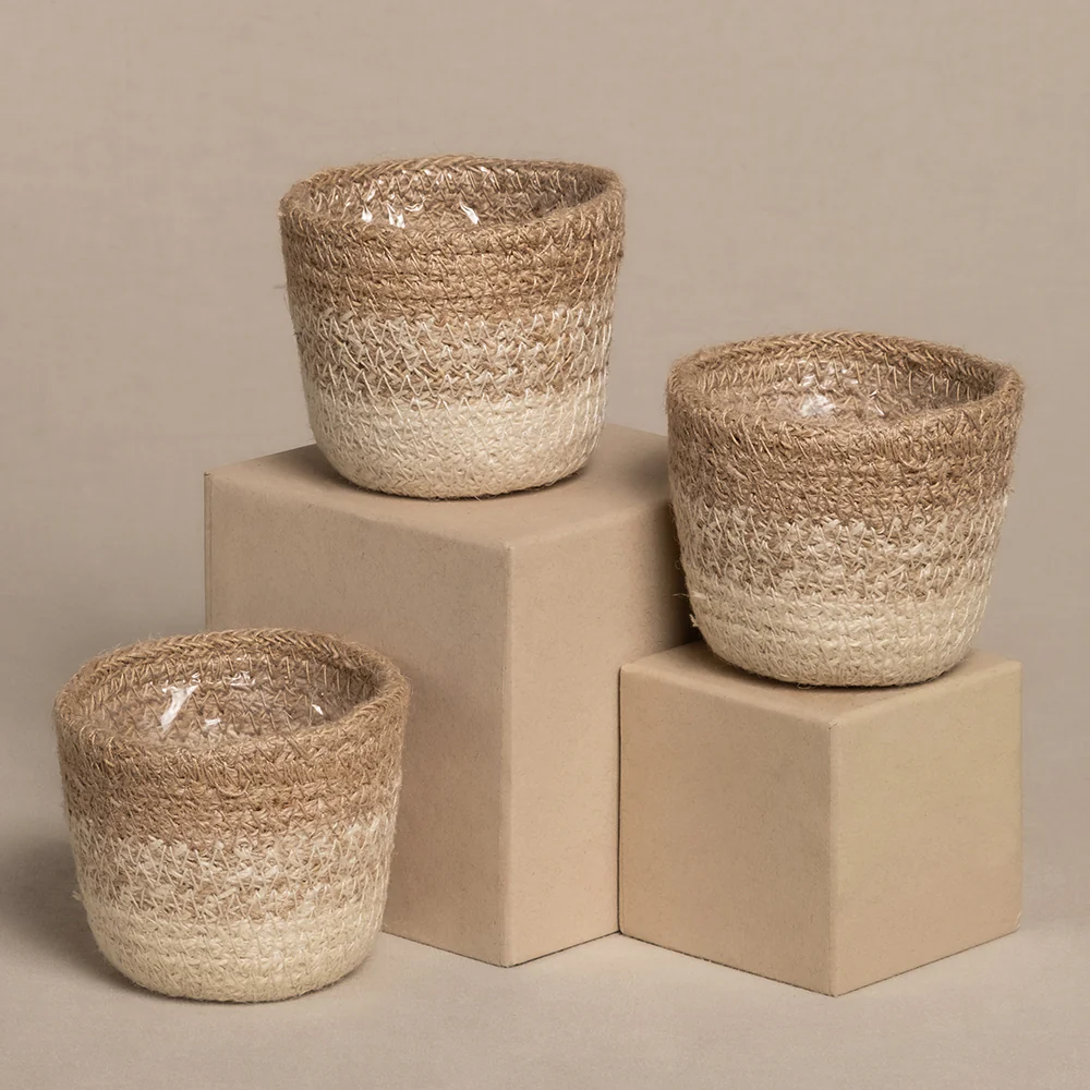 Jute Babypflanzen-Korb 'Lapis' (3 Stk.) - Image 3