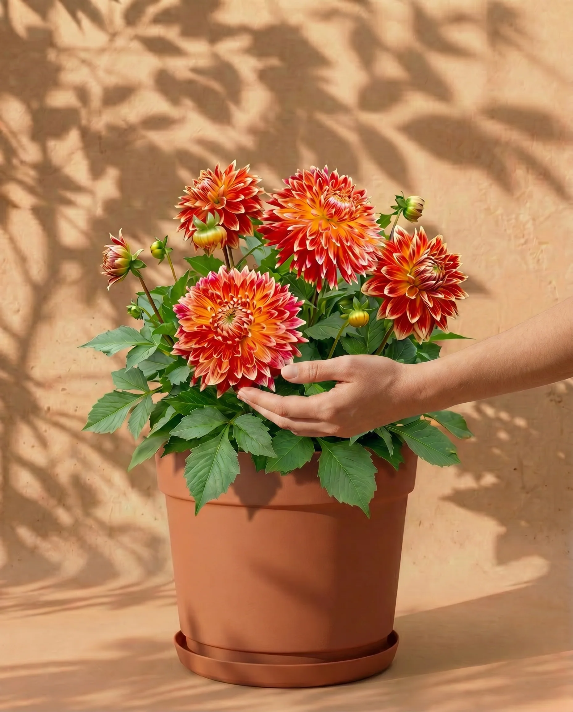 Dahlien (orange-rot)