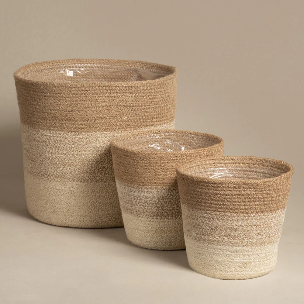 Pflanzenkorb-Set aus Jute (Lapis | 30, 2 x 16)